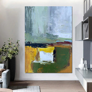 Wall Art Paintings for Living Room, Simple Green Modern Art, Simple Abstract Painting, Large Canvas Paintings for Bedroom, Buy Paintings Online-Art Painting Canvas