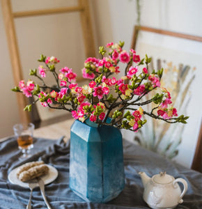 Creative Flower Arrangement Ideas for Home Decoration, Red Cherry Blossom, Sakura Flowers, Unique Artificial Flowers, Simple Artificial Floral for Dining Room-Art Painting Canvas