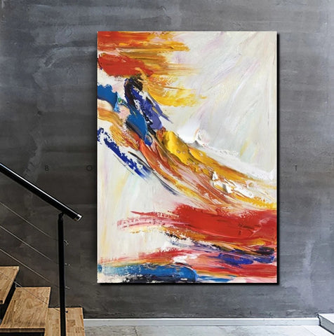 Living Room Wall Art Paintings, Acylic Abstract Paintings Behind Sofa, Large Painting Behind Couch, Buy Abstract Painting Online, Simple Modern Art-Art Painting Canvas