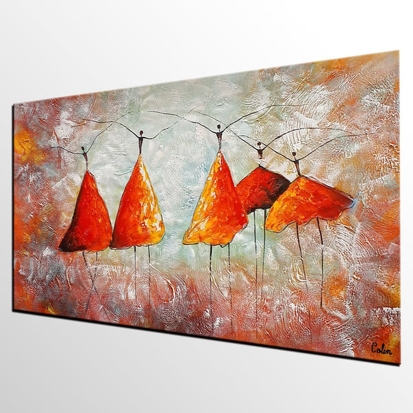 Large Painting for Dining Room, Ballet Dancer Painting, Abstract Canvas Art, Wall Art Paintings, Canvas Painting for Sale, Heavy Texture Art-Art Painting Canvas