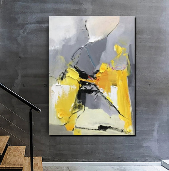 Abstract Paintings Behind Sofa, Acrylic Paintings for Bedroom, Palette Knife Canvas Art, Contemporary Canvas Wall Art, Buy Paintings Online-Art Painting Canvas