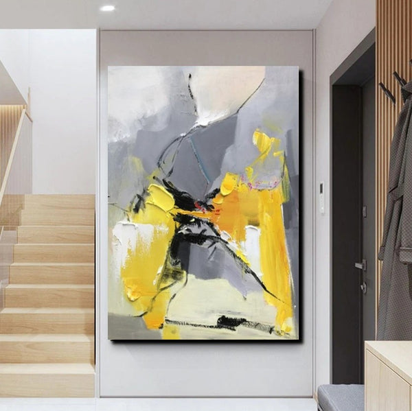 Abstract Paintings Behind Sofa, Acrylic Paintings for Bedroom, Palette Knife Canvas Art, Contemporary Canvas Wall Art, Buy Paintings Online-Art Painting Canvas