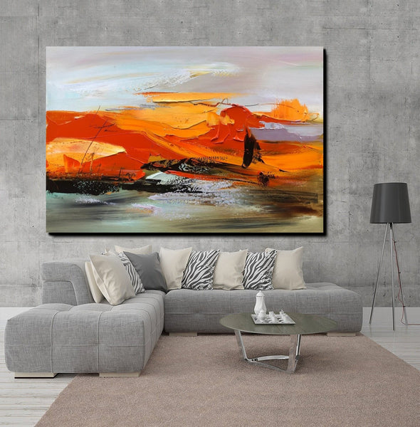 Acrylic Paintings on Canvas, Large Paintings Behind Sofa, Large Painting for Living Room, Heavy Texture Painting, Buy Paintings Online-Art Painting Canvas