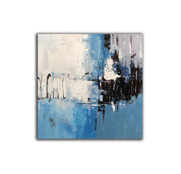 Simple Abstract Painting for Living Room, Modern Paintings for Dining Room, Blue Contemporary Modern Art Paintings, Hand Painted Art, Bedroom Wall Art Ideas-Art Painting Canvas