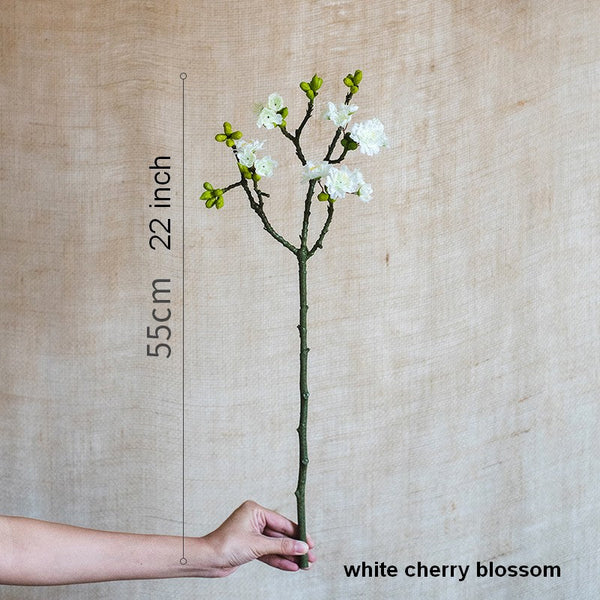 Flower Arrangement Ideas for Living Room, White Cherry Blossom, Sakura Flowers, Unique Artificial Flowers for Home Decoration, Simple Artificial Floral for Bedroom-Art Painting Canvas