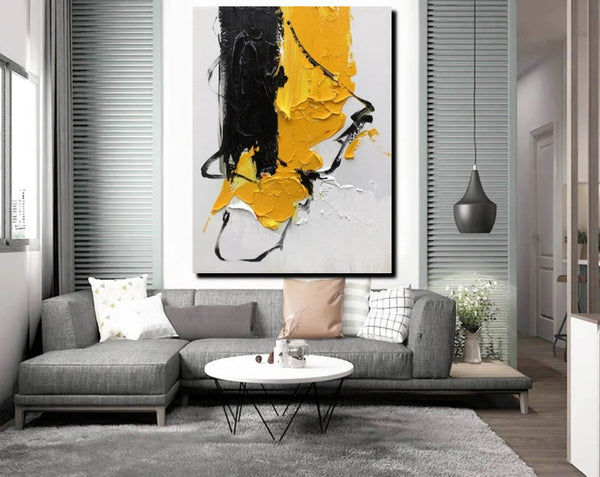 Acrylic Paintings Behind Sofa, Abstract Paintings for Bedroom, Palette Knife Canvas Art, Contemporary Canvas Wall Art, Buy Paintings Online-Art Painting Canvas