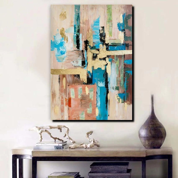 Abstract Paintings for Dining Room, Modern Paintings Behind Sofa, Palette Knife Canvas Art, Impasto Wall Art, Buy Paintings Online-Art Painting Canvas