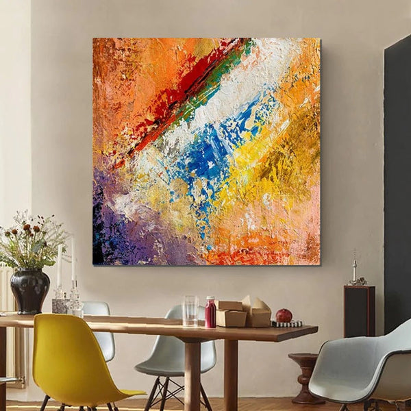 Hand Painted Acrylic Painting, Wall Art Painting for Living Room, Modern Contemporary Artwork, Acrylic Paintings for Dining Room-Art Painting Canvas