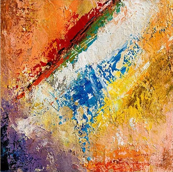 Hand Painted Acrylic Painting, Wall Art Painting for Living Room, Modern Contemporary Artwork, Acrylic Paintings for Dining Room-Art Painting Canvas