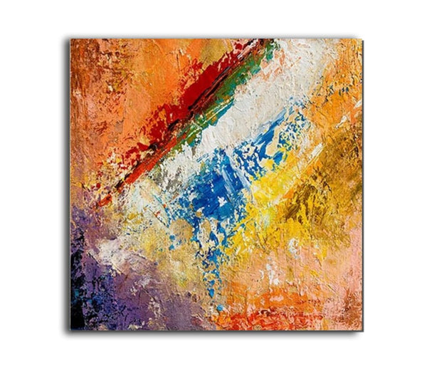 Hand Painted Acrylic Painting, Wall Art Painting for Living Room, Modern Contemporary Artwork, Acrylic Paintings for Dining Room-Art Painting Canvas