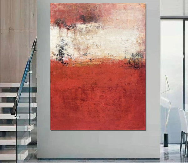 Canvas Painting for Living Room, Huge Contemporary Abstract Artwork, Red Abstract Painting Ideas for Interior Design, Modern Wall Art Painting-Art Painting Canvas