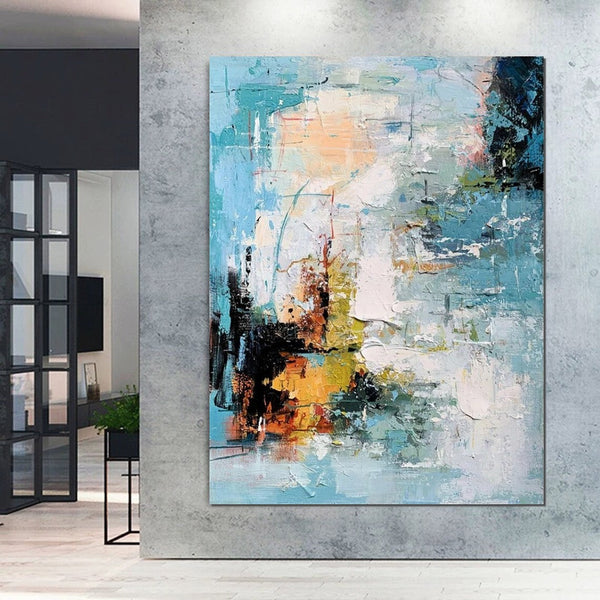 Extra Large Acrylic Painting, Modern Contemporary Abstract Artwork, Simple Modern Art, Living Room Wall Art Painting, Palette Knife Paintings-Art Painting Canvas