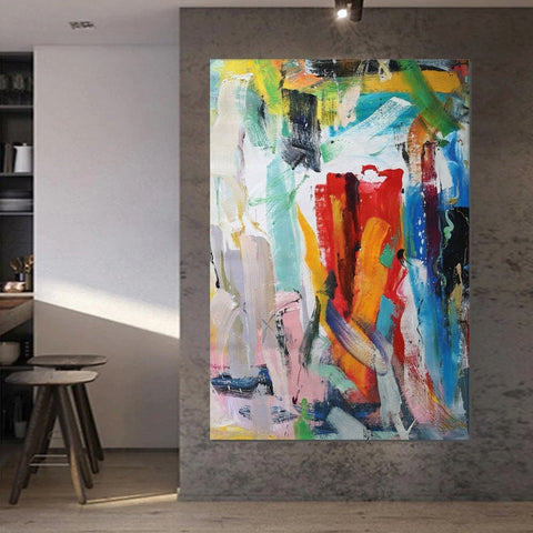 Modern Contemporary Artwork, Buy Paintings Online, Colorful Abstract Acrylic Paintings for Living Room, Heavy Texture Canvas Art, Impasto Wall Art Paintings-Art Painting Canvas